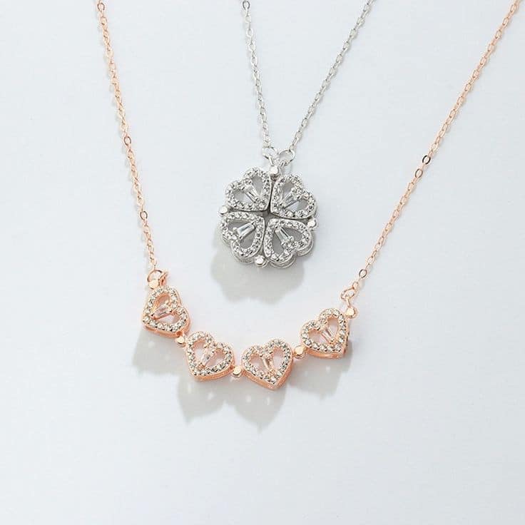 2-in-1 Charming rose Gold Plated Magnetic Necklace